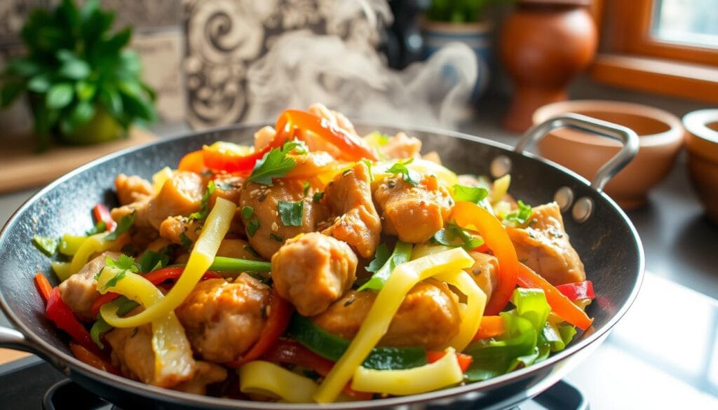 Chicken stir fry with cabbage