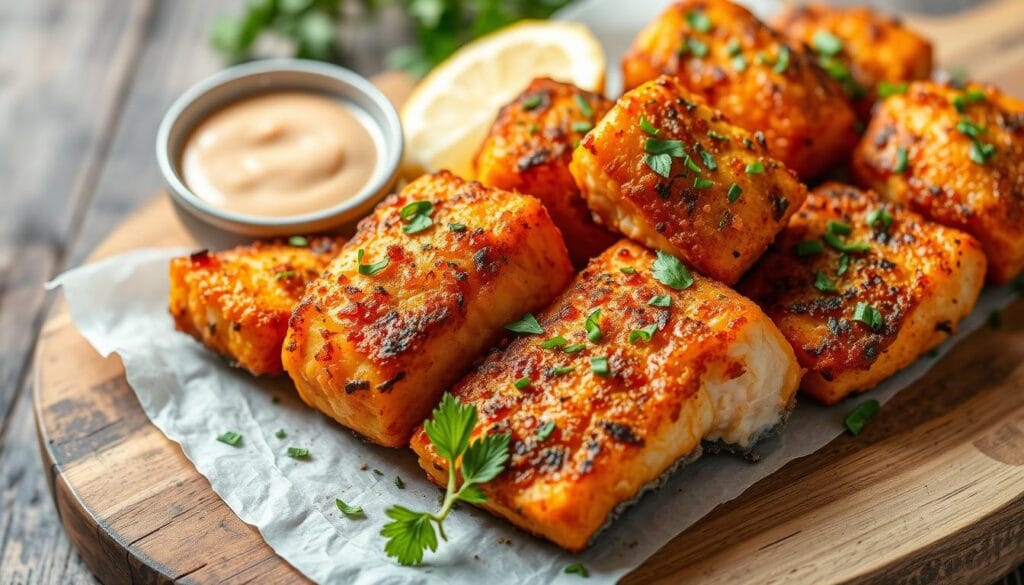 air fried salmon bites