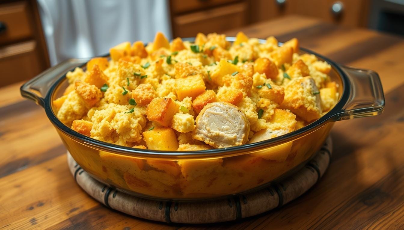 cornbread chicken dressing casserole