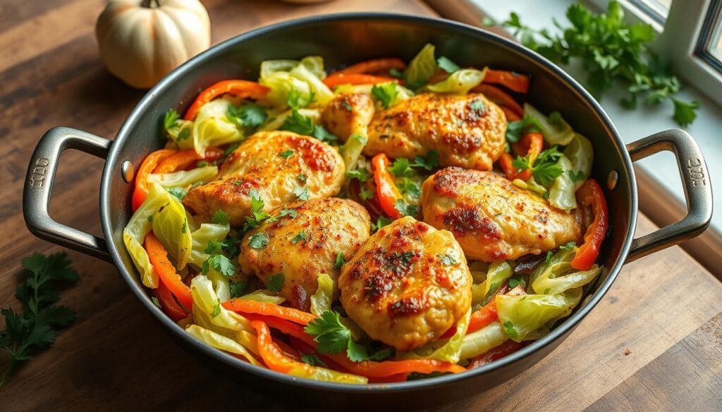 one-pan chicken cabbage