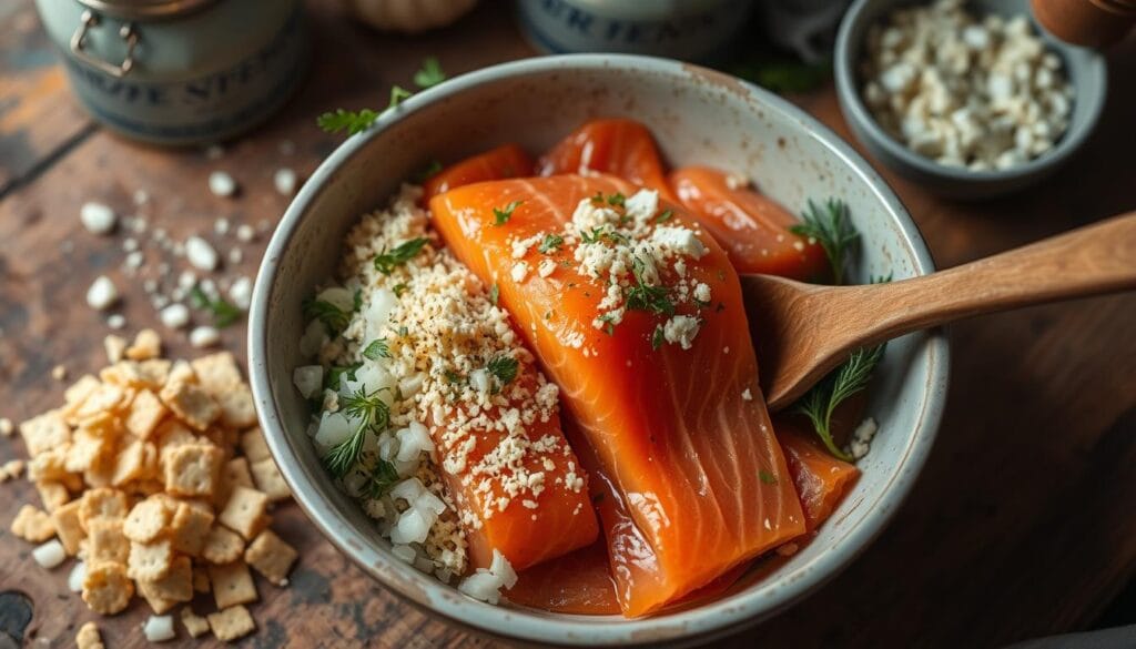 salmon patty preparation