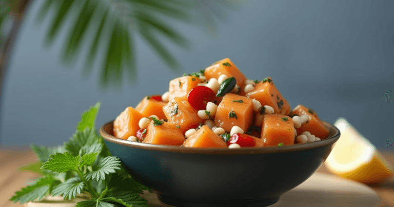 Authentic Hawaiian Salmon Poke Bowl