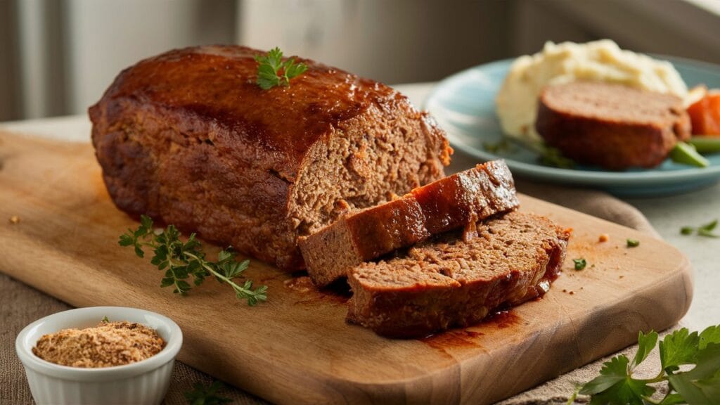 A person mixing the meatloaf ingredients in a large bowl, including Lipton Onion Soup Mix for enhanced flavor.