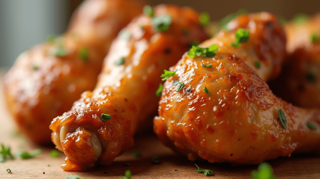 A detailed close-up of crispy turkey wing skin, showcasing its golden color and perfectly textured surface.