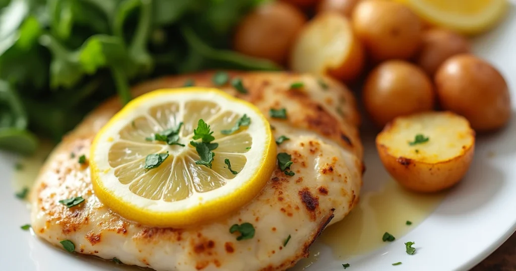 "A beautifully plated chicken breast served with roasted carrots, broccoli, sweet potatoes, and a side of quinoa, showcasing a healthy and satisfying dinner."