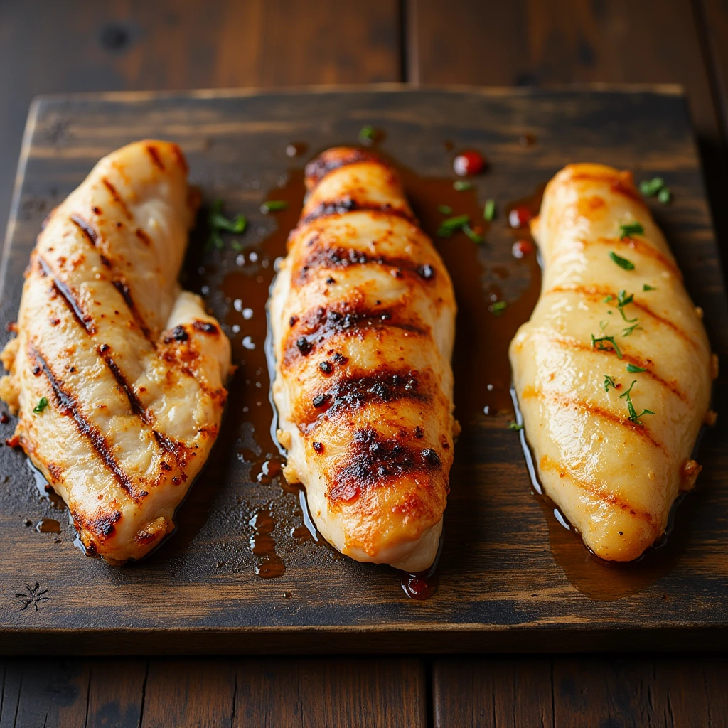 A grilled and baked chicken breast side by side, showcasing different cooking methods for retaining protein.
