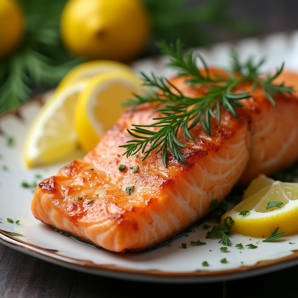 A delicious crispy skin salmon dish garnished with lemon and dill, showcasing the versatility of the meal for any occasion.