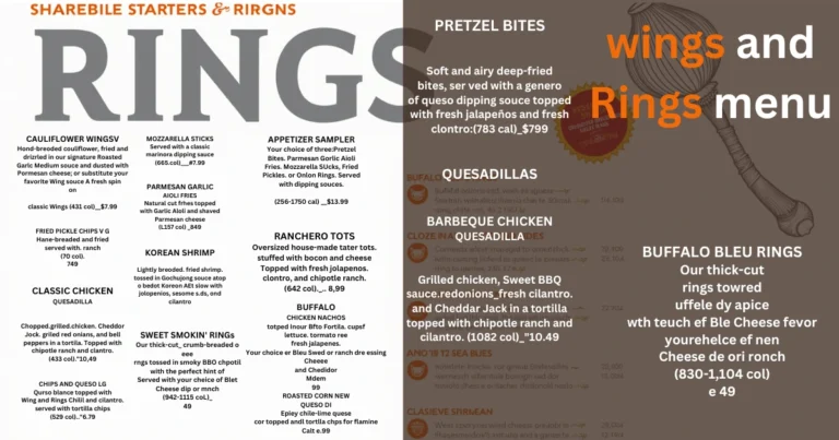 Wings and Rings menu