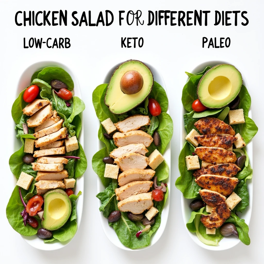 "A chicken salad variation suitable for keto, paleo, and low-carb diets with avocado, leafy greens, and grilled chicken."