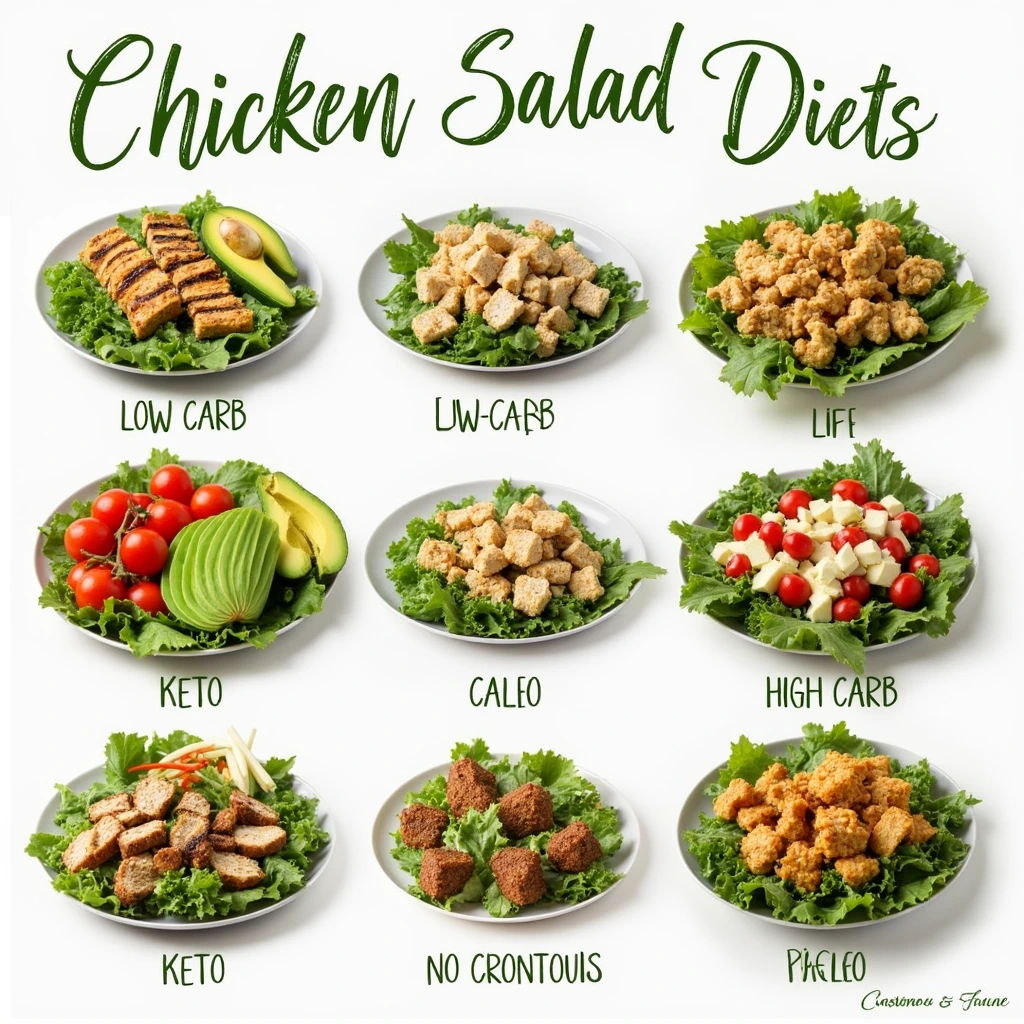 "A healthy chicken salad served with a variety of fresh vegetables, highlighting the nutritional value of lean protein and healthy fats."